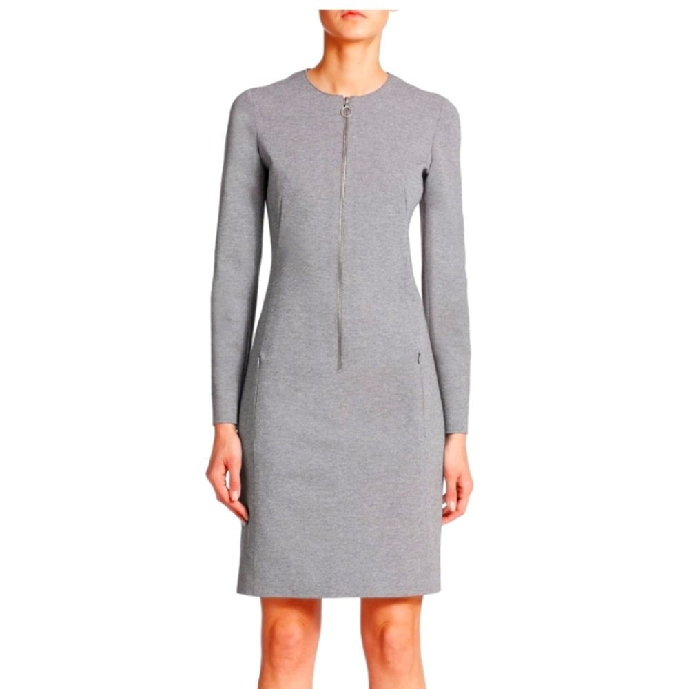 Akris Punto gray long-sleeve midi dress size US 6